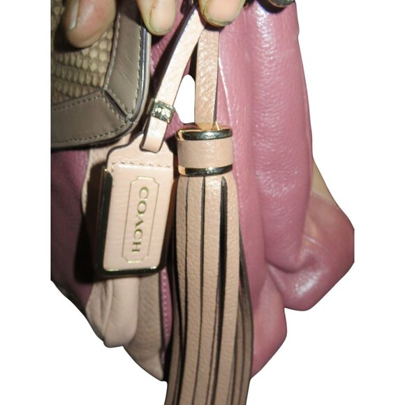 COACH 2013 Madison Pinnacle Pink Exotic Lizard Nubuck Leather Flap Legacy Bag - Picture 12 of 15